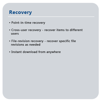 Recovery features